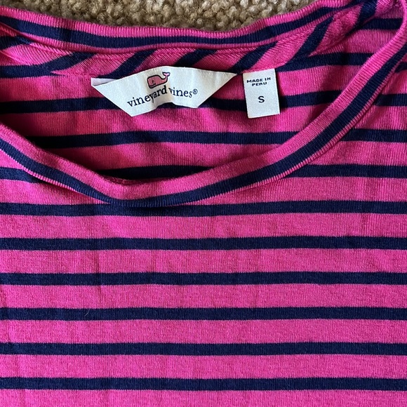 Navy and Pink Striped Vineyard Vines shirts - Picture 3 of 4